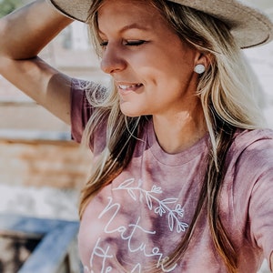 Nature Tshirt, Outdoor Tee, Adventure Tshirt for Women, Outdoorsy Shirt, Gift for Nature Lover, Gift for Naturalist, Flower Nature Shirt image 2
