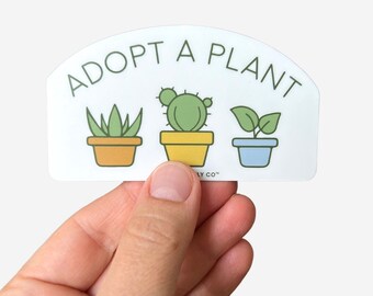 Adopt A Plant Sticker, Crazy Plant Lady, Laptop Sticker, Plant Sticker, Plant Lover, Plant Lady Sticker, Water Bottle Sticker