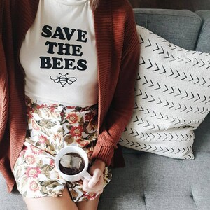 Save the Bees Shirt, Bee Tee, Honeybee Shirt, Gift for Beekeeper, Beekeeper Shirt, Retro Bee Tee, Honeybee Graphic Tshirt, Pollinator Tshirt image 6