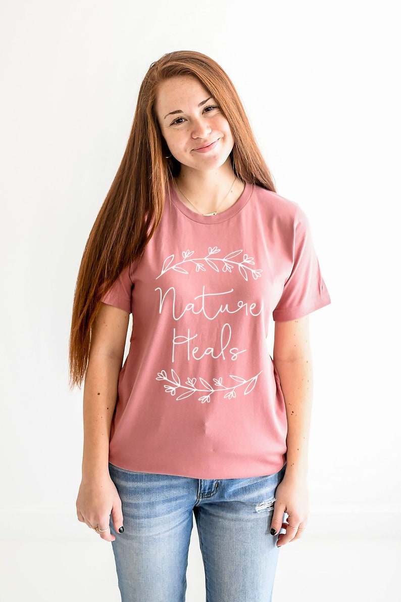 Nature Tshirt, Outdoor Tee, Adventure Tshirt for Women, Outdoorsy Shirt, Gift for Nature Lover, Gift for Naturalist, Flower Nature Shirt Mauve