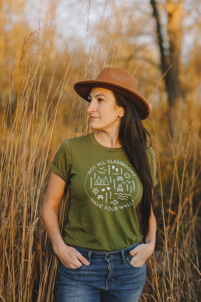 Outdoor Tee, Outdoorsy Shirt for Women, Gift for Nature Lover, Nature Shirt, Nature Graphic Tshirt, Not All Classrooms Have Four Walls Shirt image 1