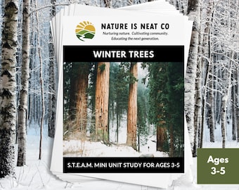 Winter Trees Mini Unit Study for Ages 3-5, Winter Homeschool, STEM, Homeschool, Preschool, Nature Download, STEAM Activities, Printable