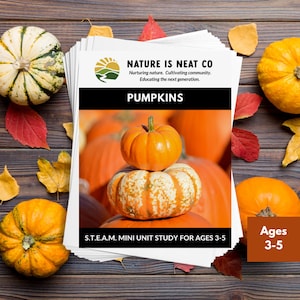 Pumpkins Mini Unit Study for Ages 3-5, Fall Printable, Autumn, Halloween, STEM, Homeschool, Preschool, Nature Download, STEAM Activities