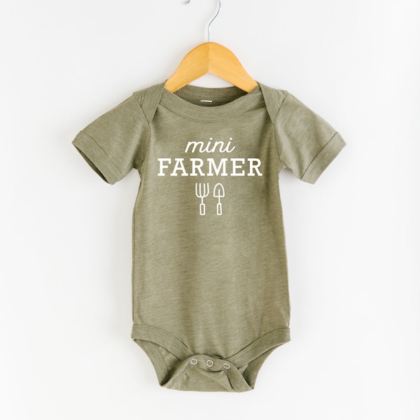 Mini Farmer Baby Bodysuit, Gift for Farmer, Little Farmer One Piece, Gift for Expecting Mom, Baby Shower Gift for Farmer, Farm Outfit