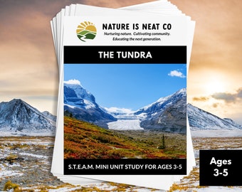 Tundra Mini Unit Study Edades 3-5, Escuela en casa de invierno, Ecosistemas, STEM, Educación en casa, Preescolar, Descarga de naturaleza, Actividades STEAM, Imprimible
