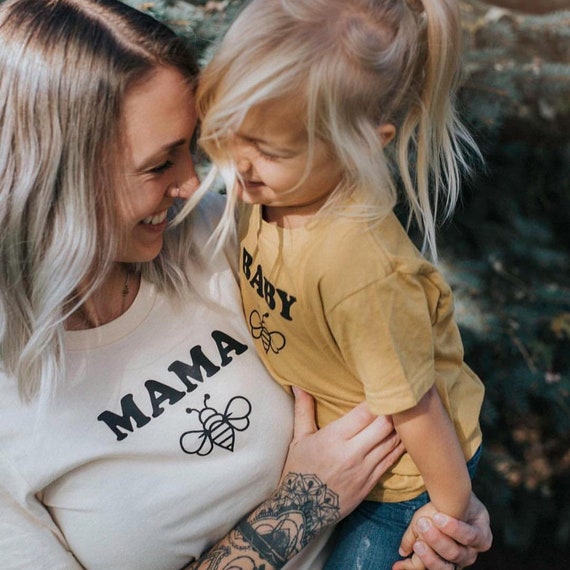 Mama Bee Shirt, Gift for New Mom, Matching Family Shirts, Mothers Day Gift, Matching Mom Mini Tee, Pregnancy Announcement Tshirt, Bee Tee