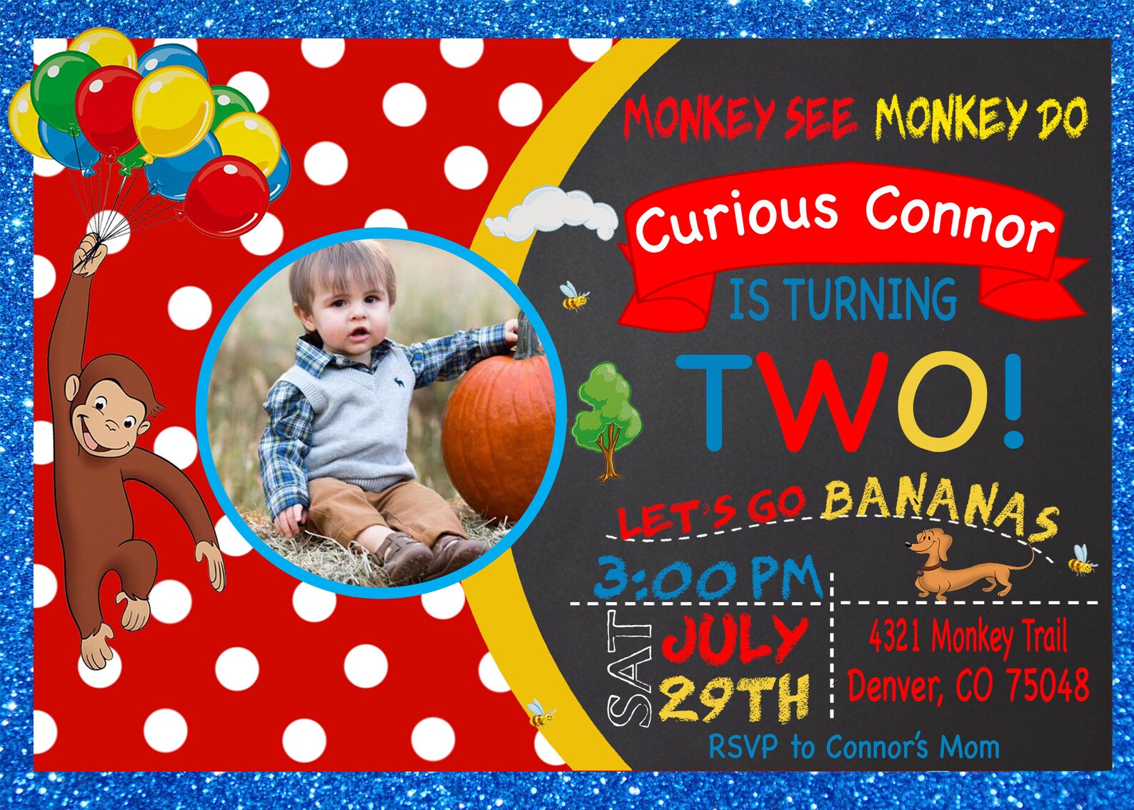 Curious Birthday Party Invitation Etsy