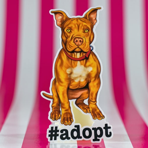 Pitbull Vinyl Sticker Dog Rescue Decal Dog Adoption Decal Etsy