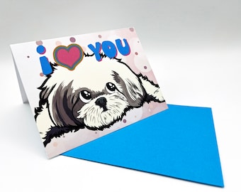 Tarjeta de felicitación inspiradora, tarjeta de perro, tarjeta Shih Tzu, tarjeta de felicitación motivacional, tarjeta de amante de los animales, tarjeta de amante de los perros, tarjeta de felicitación Shih Tzu