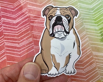 Bulldog Vinyl Sticker, Bulldog Decal Sticker, Dog Sticker, Dog Lover Sticker, Cute Sticker, English Bulldog, English Bulldog Sticker