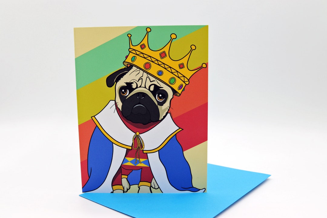 Pug Puppy Greeting Card, Dog Card, Funny Card, Animal Lover Card, Dog ...