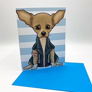 Cartão de felicitações de chihuahua, cartão de cachorro, cartão engraçado, cartão de amante de animais, cartão de amante de cachorro, cartão de chihuahua, cartão de felicitações de motociclista de chihuahua