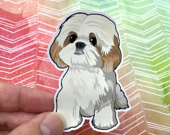 Shih Tzu Vinyl Sticker, Shih Tzu Sticker, Funny Dog Sticker, Dog Lover Sticker, Cute Sticker, Adoption Sticker
