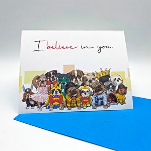 Carte de vœux inspirante, carte chien, carte de vœux motivationnelle, Dachshund, Shih Tzu, Pitbull, Pug, Bulldog, Boxer, Basset Hound, Hero