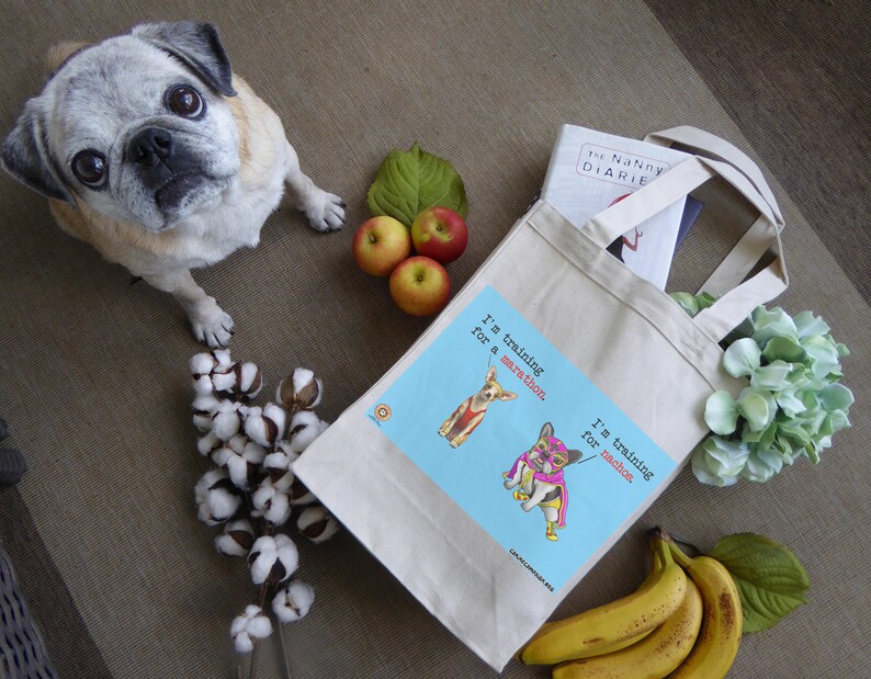 Dog Lover Gift Food Quote Funny Quote Stuff Canvas Tote Bag Chihuahua Bag Animal Lover Gift Grocery Bag Bulldog Bag Shopping Bag
