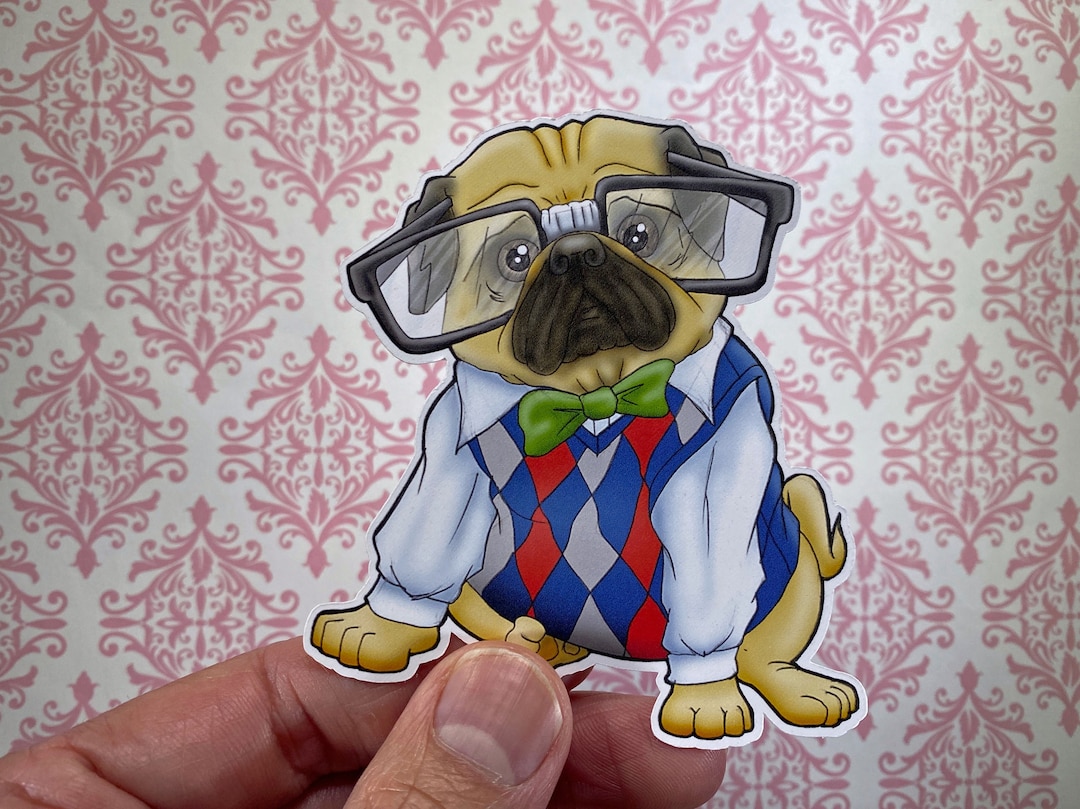 Pug Vinyl Sticker, Pug Sticker, Funny Dog Sticker, Dog Lover Sticker ...
