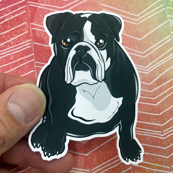 Bulldog Vinyl Sticker, Bulldog Decal Sticker, Dog Sticker, Dog Lover Sticker, Cute Sticker, English Bulldog, Funny Sticker, Black Bulldog