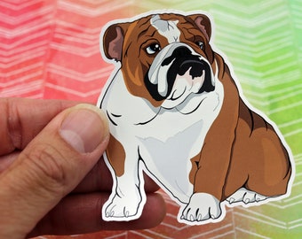 Bulldog Vinyl Sticker, Bulldog Decal Sticker, Dog Sticker, Dog Lover Sticker, Cute Sticker, English Bulldog, English Bulldog Sticker