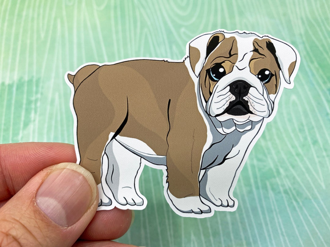 Bulldog Puppy Vinyl Sticker, Bulldog Decal Sticker, Dog Sticker, Dog ...
