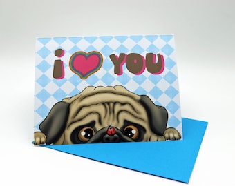 Greeting Card, Dog Card, Funny Card, Animal Lover Card, Dog Lover Card, Pug Greeting Card, Love Card, Inspirational Card, Motivational Card