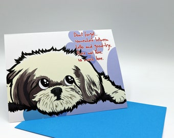 Tarjeta de felicitación inspiradora, tarjeta de perro, tarjeta Shih Tzu, tarjeta de felicitación motivacional, tarjeta amante de los animales, tarjeta amante del perro, tarjeta de felicitación Shih Tzu