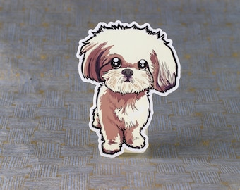 Shih Tzu Sticker, Shih Tzu Vinyl Decal, Funny Dog Sticker, Dog Lover Sticker, Cute Sticker, Adoption Sticker, Dog Gift, Shih Tzu Gift