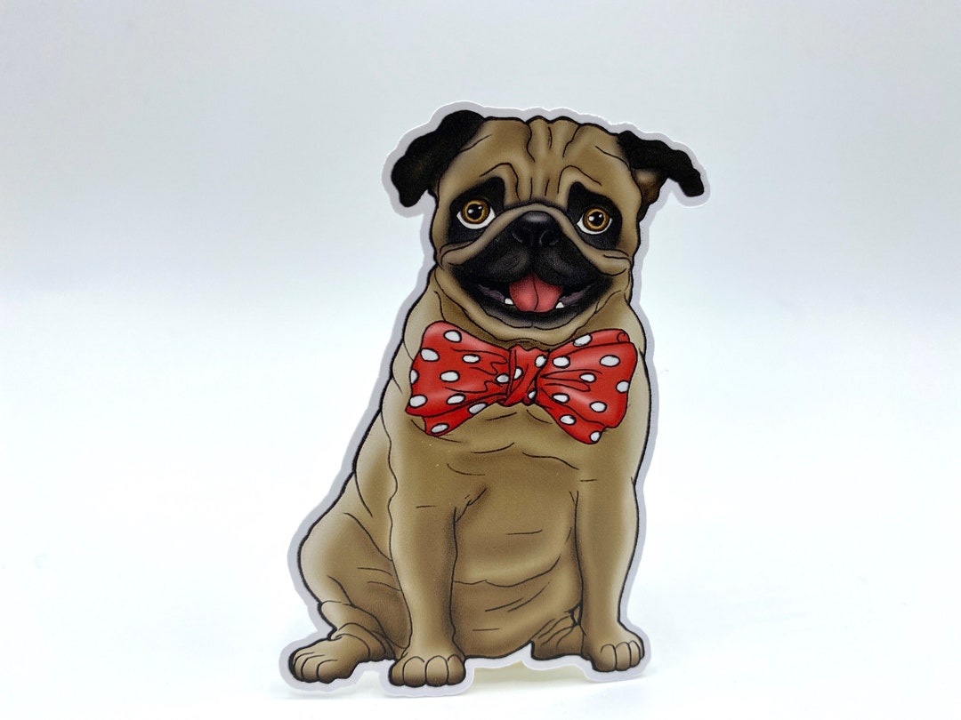 Pug Sticker, Pug Decal Sticker, Funny Dog Sticker, Dog Lover Sticker ...