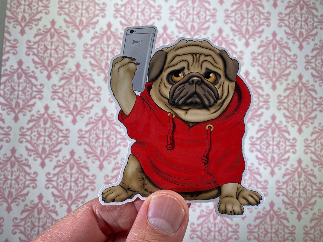 Pug Vinyl Sticker, Pug Sticker, Funny Dog Sticker, Dog Lover Sticker ...