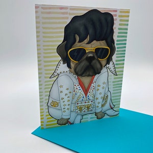 Biglietto d'auguri, Biglietto per cani, Biglietto divertente, Biglietto per amante degli animali, Biglietto per amante dei cani, Biglietto d'auguri per carlino, Biglietto per amante del carlino, Biglietto d'auguri per carlino di Las Vegas