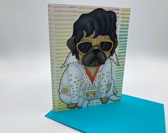 Greeting Card, Dog Card, Funny Card, Animal Lover Card, Dog Lover Card, Pug Greeting Card, Pug Lover Card, Las Vegas Pug Greeting Card