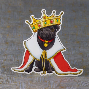 Pug Vinyl Sticker, Pug Decal Sticker, Funny Dog Sticker, Dog Lover Sticker, Cute Sticker, Funny Sticker