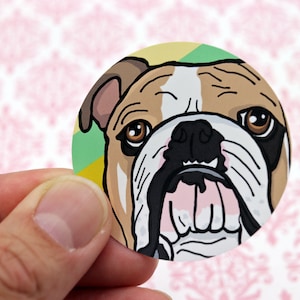 Bulldog Vinyl Sticker, Bulldog Decal, Funny Dog Sticker, Dog Lover Sticker, Cute Sticker, English Bulldog Sticker