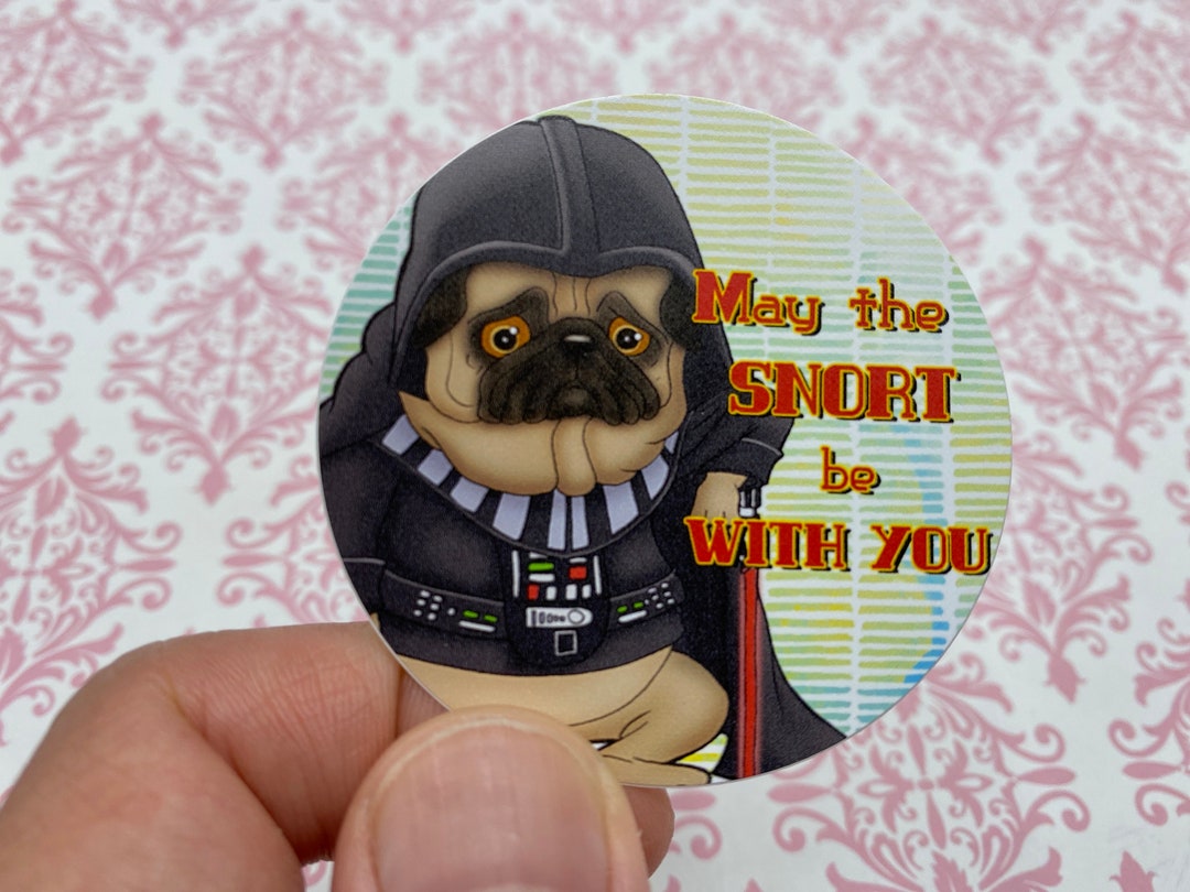 Pug Vinyl Sticker, Pug Decal, Funny Dog Sticker, Dog Lover Sticker ...