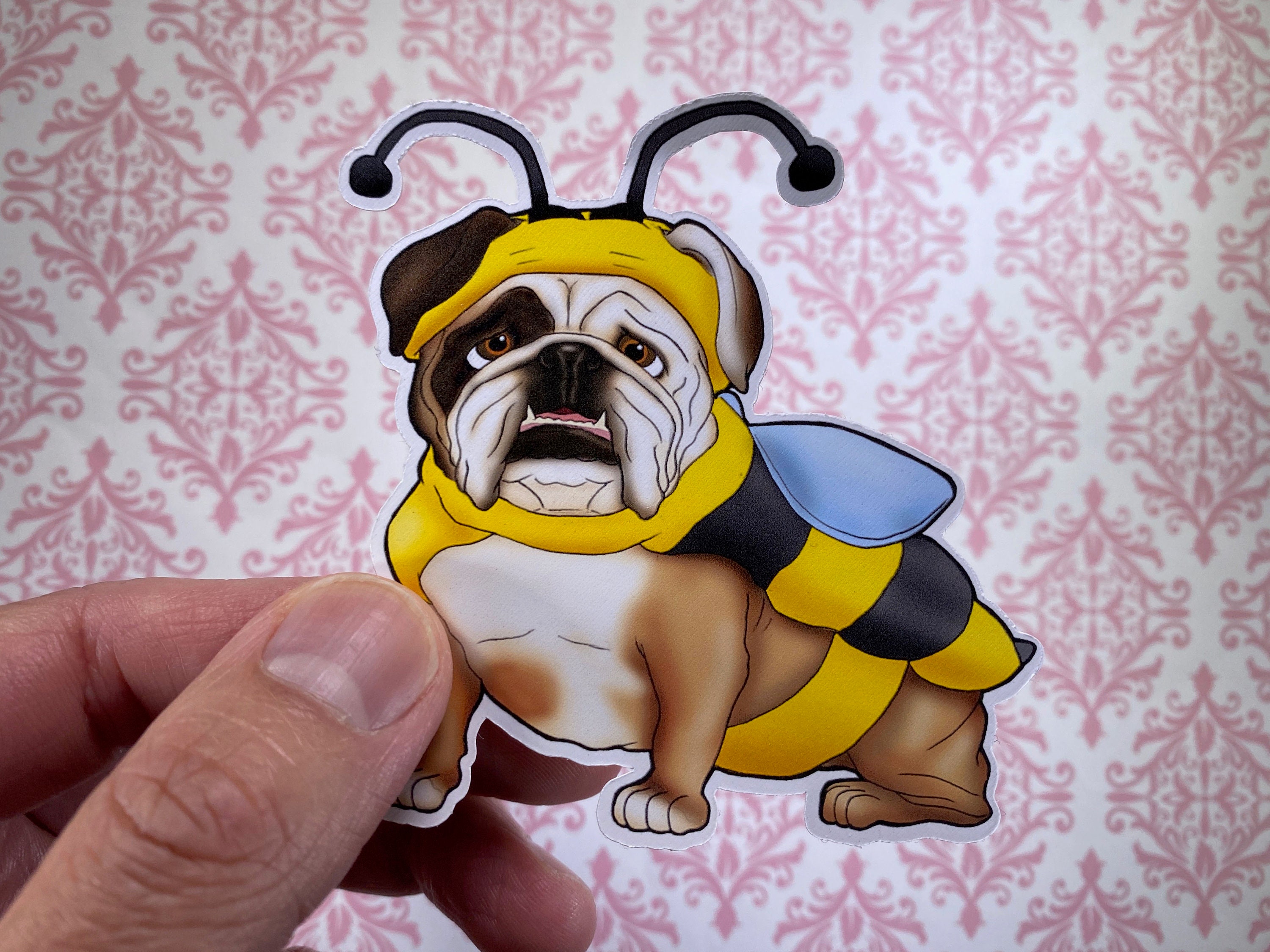 English Bulldog Sticker, Bulldog Sticker, Bulldog Vinyl Sticker ...