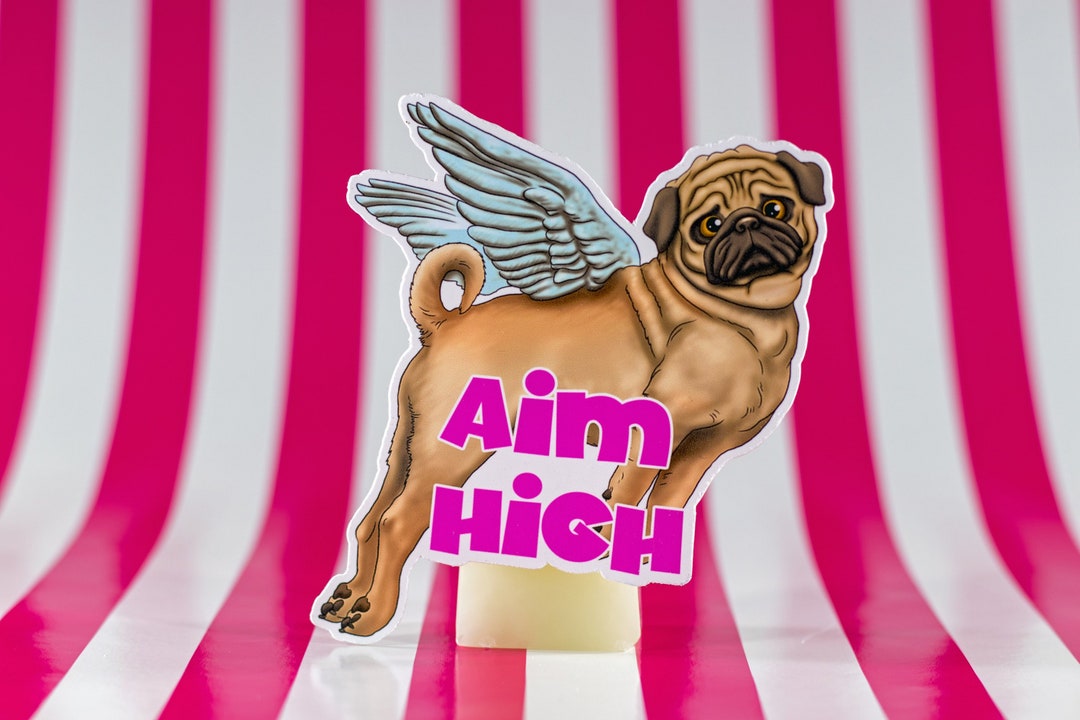 Pug Vinyl Sticker, Pug Decal Sticker, Funny Dog Sticker, Dog Lover ...