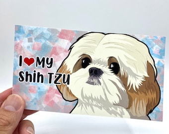 Shih Tzu Vinyl Sticker, Shih Tzu Bumper Sticker, Dog Lover Sticker, Shih Tzu Sticker, Shih Tzu Stuff, Shih Tzu Lover Sticker
