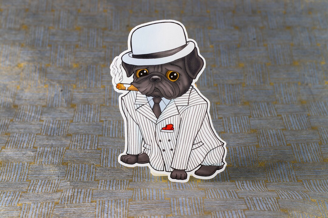 Pug Vinyl Sticker, Pug Decal Sticker, Funny Dog Sticker, Dog Lover ...