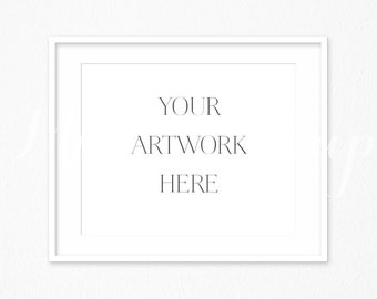 A4 Horizontal Digital White Frame Mockup On Concrete Wall Etsy