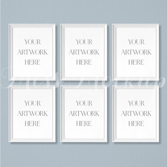 8x10 Set Of 6 Digital White Frame Mockup Portrait 8x10 Set Of 6 Digital White Frame Mockup Portrait