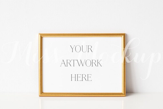 Download Free Free A4 Digital Gold Frame Mockup Landscape Stock Photo Psd 35612 New Download Psd Mockup Design PSD Mockup Template