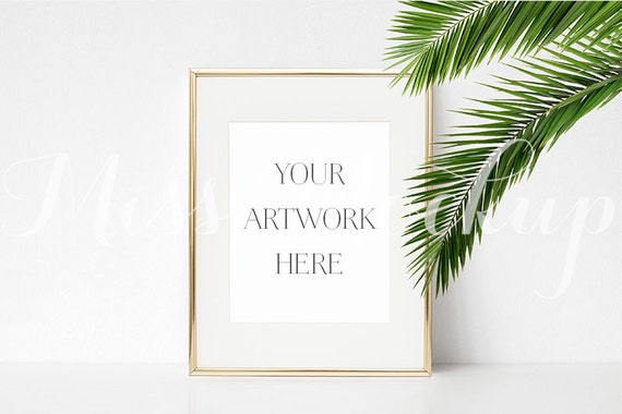 8x10 Digital Gold Frame Mockup Portrait Stock Photo Etsy
