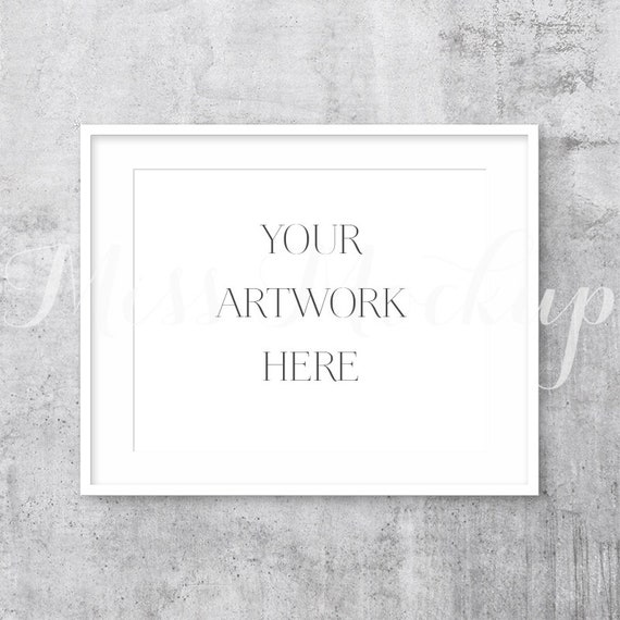 8x10 Digital White Frame Mockup Landscape Stock Etsy