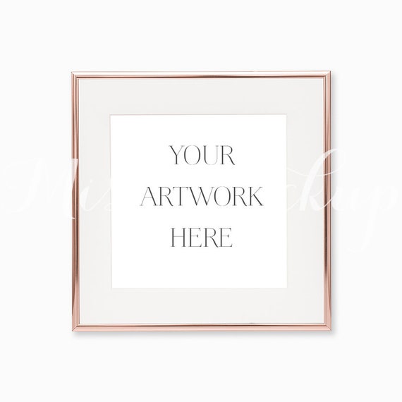 Square Digital Rose Gold Frame Mockup Stock Photo Styled Etsy