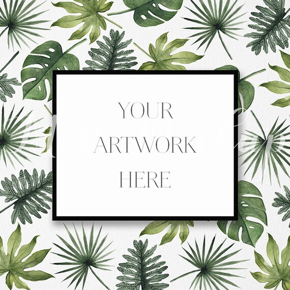 10x8 Digital Black Frame Mockup Landscape Stock Etsy