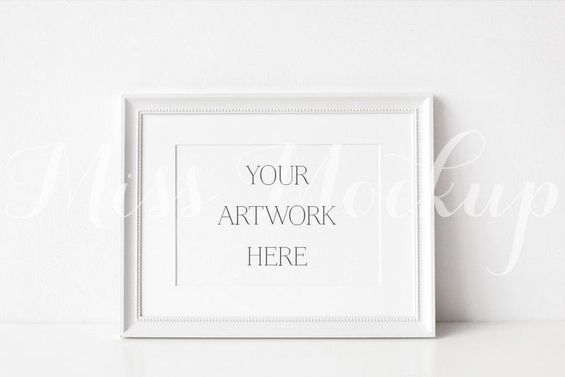 Download A4 DIGITAL White Frame Mockup Landscape Stock Photo | Etsy