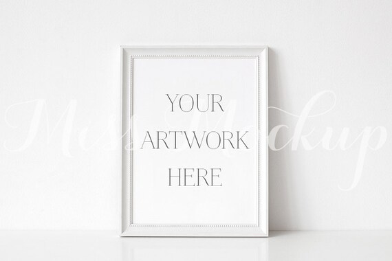 12x16 Digital White Frame 30x40cm Mockup Portrait Etsy