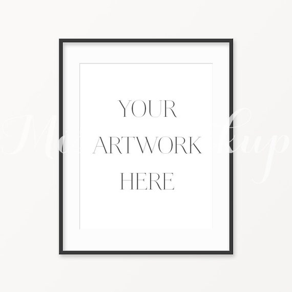 8x10 16x20 24x30 Digital Thin Black Frame Mockup Portrait Etsy