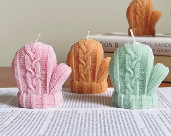 Handmade Winter Mitten Candle - Scented Glove Shaped Candle - Cozy Winter Home Décor - Holiday Gift - Christmas Gift Candle Lovers