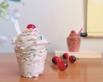 Ice Cream Sundae soap - Vanilla Sundae Soap - Cherry Sundae Soap - Fake Ice Cream Soap - Handmade Cold Process Soap - Holiday Gifts