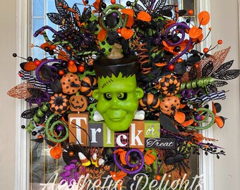 Trick or Treat Monster Wreath